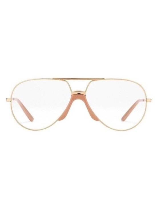 New GUCCI UNISEX AVIATOR GOLD GOLD TRANSPARENT SUNGLASSES GG0432S-30006312-001 main image 5